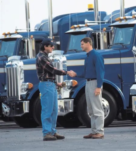 Drivers shaking hands